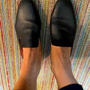 Leather slip on flats